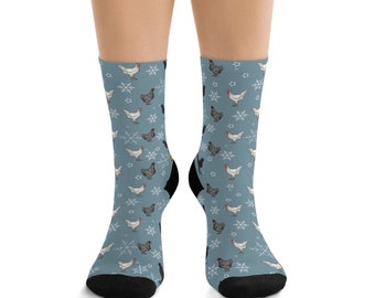 Snowflake Chicken Recycled Poly Socks | Sboccio Designs