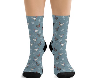 Santa Chicken Recycled Poly Socks | Sboccio Designs