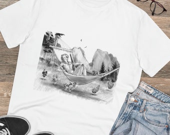 Pinup Inspired 'Monochrome Meadows' Organic Creator T-shirt - Unisex | Sboccio Designs