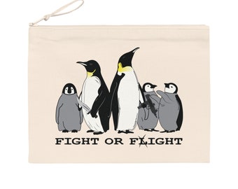 Fight or Flight Penguin Mom, Dad, 3 Babies Pencil Case | Sboccio Designs