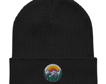 Mountain Summit Organic Ribbed Beanie | Sboccio Designs