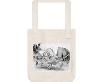 Pinup Inspired 'Monochrome Meadows' Organic Cotton Tote Bag | Sboccio Designs