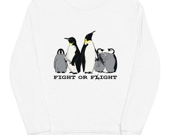 Fight or Flight Penguin Family Unisex Organic Sweatshirt | Sboccio Designs
