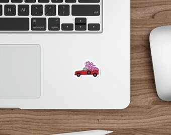 Red Truck with Wildflowers Sticker | Sboccio Designs
