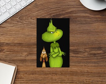Christmas Meanie & Dog Inspired Greeting Card | Sboccio Designs