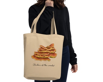 Chicken of the Woods Mushroom Eco Tote Bag | Fungi Art Illustration Shopper | Sboccio Designs