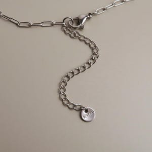 JIN - Cybersigilism Heart Necklace | Unisex Stainless Steel Necklace with Heart Pendant | Edgy E-Girl Jewelry in Silver image 7