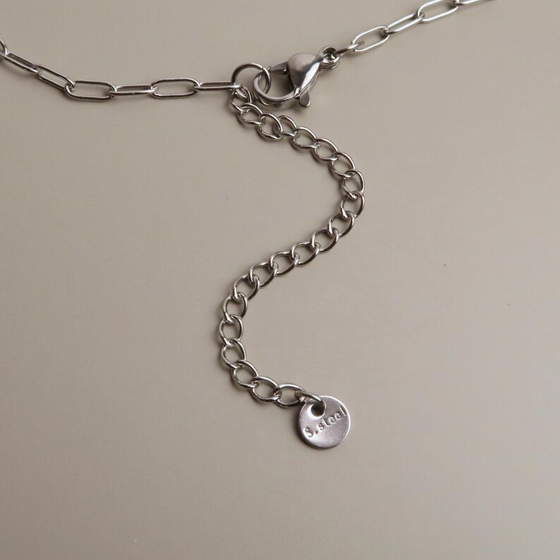 JIN - Cybersigilism Heart Necklace | Unisex Stainless Steel Necklace with Heart Pendant | Edgy E-Girl Jewelry in Silver image 7
