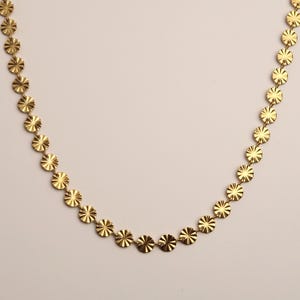 VERANO - Gargantilla Sun en oro y plata | Delicado collar de acero inoxidable con eslabones en relieve | Joyería bohemia de verano