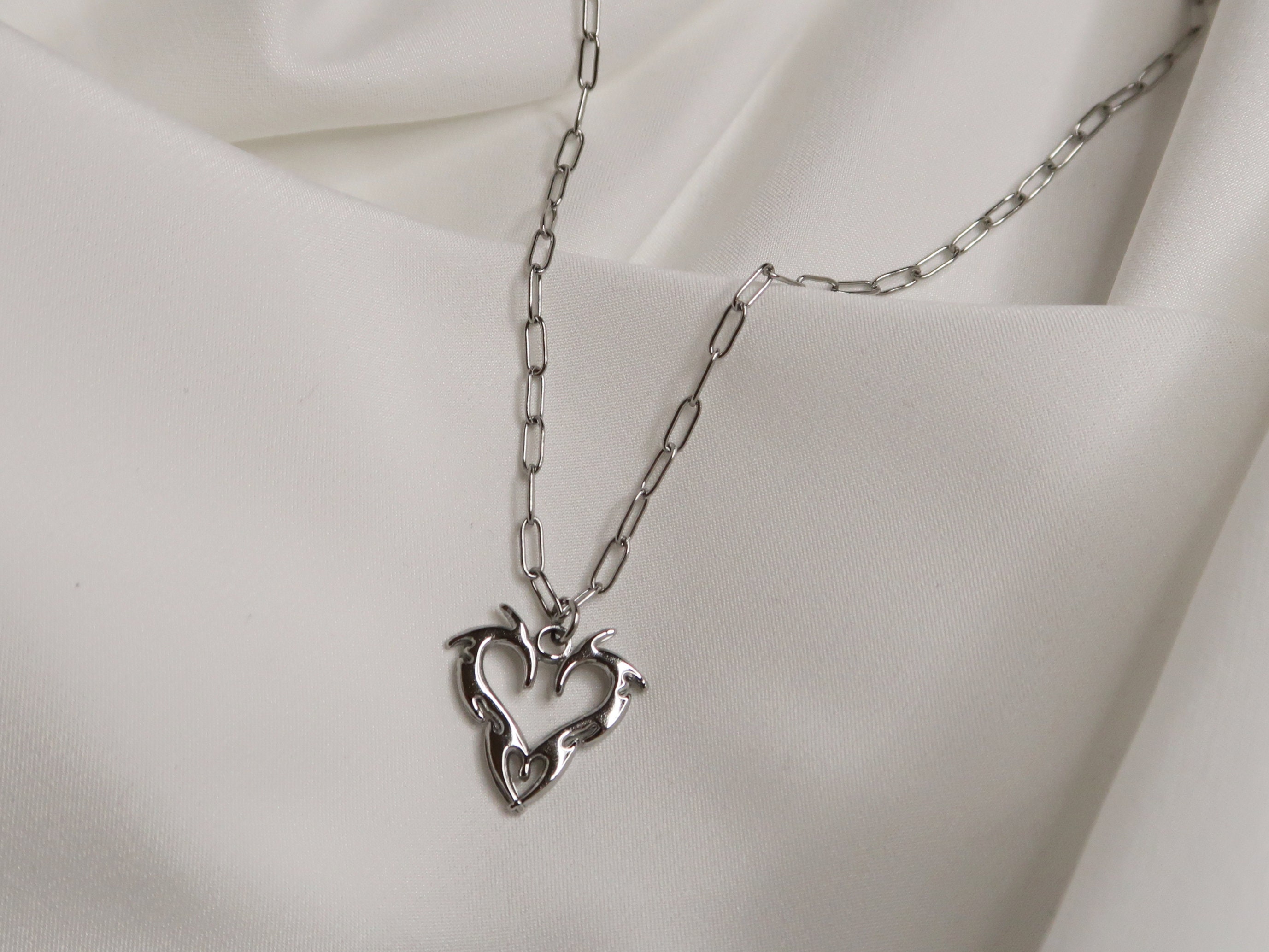 ☆ENGBROX☆ icy heart necklace EBNL24034WH White Cubic Zirconia Rhodium Over Sterling Silver Heart