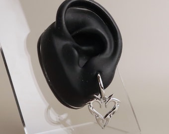 JIN - Cybersigilism Heart Earrings | Stainless Steel Huggies With