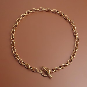 DEMI - Schlichter Chunky Choker | Unisex Edelstahl Halskette mit Knebelverschluss in Gold & Silber | Minimalistische Statement Kette