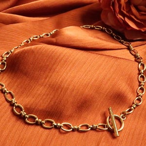 REMY - Schlichter Chunky Choker in Gold & Silber | Edelstahl Halskette | Zeitloser Unisex Schmuck | Große Kettenglieder mit Knebelverschluss