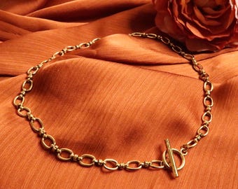 REMY - Simple Chunky Choker in Gold & Silver | Stainless Steel Necklace | Timeless Unisex Jewelry | Large Chain Links with Toggle Clasp