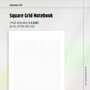 Szablon minimalistycznych notatek w kwadratach: A4, A5, format Letter (do pobrania w formacie PDF)