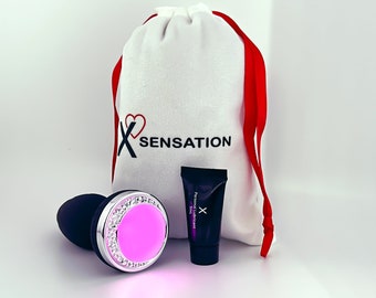 XO Sensation LED-Vibrations-Analplug-Pflegeset, Buttplug-Vibrator-Set für sexuelle Stimulationsgeräte