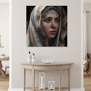 Blessed Virgin Mary Portrait Artwork Digital Download Mother Mary Digital Print Our Lady Blessed Mother Printable Wall Decor Catholic Art