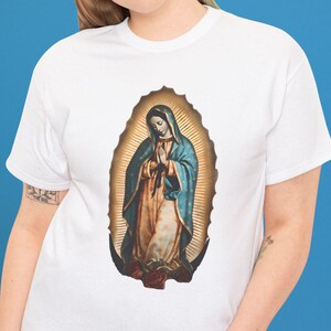 Our Lady of Guadalupe Shirt Religious Unisex Tee Mother Mary Graphic Shirt Christian Clothing Gift for Catholics Apparel Virgin Mary Tee