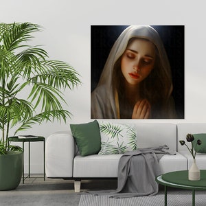 Blessed Virgin Mary Portrait Artwork Digital Download Mother Mary Digital Print Our Lady Blessed Mother Printable Wall Decor Catholic Art