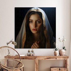 Blessed Virgin Mary Portrait Artwork Digital Download Mother Mary Digital Print Our Lady Blessed Mother Printable Wall Decor Catholic Art