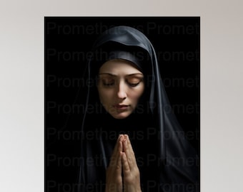 Our Lady of Sorrows Blessed Virgin Mary Portrait Digitally Download Mature Mother Mary Digital Print La Dolorosa Catholic Printable Wall Art