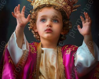 Divino Nino Jesus Child Christ King Printable Wall Art Digital Download Christian Catholic Artwork