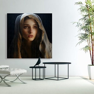 Blessed Virgin Mary Portrait Artwork Digital Download Mother Mary Digital Print Our Lady Blessed Mother Printable Wall Decor Catholic Art