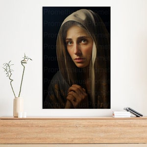 Blessed Virgin Mary Portrait Artwork Digital Download Mother Mary Digital Print Our Lady Blessed Mother Printable Wall Decor Catholic Art