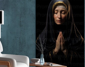 Our Lady of Sorrows Blessed Virgin Mary Portrait Digitally Download Mature Mother Mary Digital Print La Dolorosa Catholic Printable Wall Art
