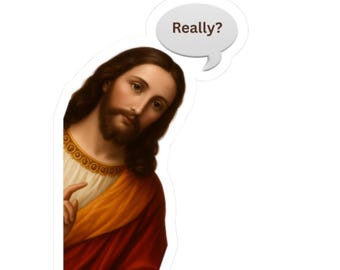 Humorous Peeking Jesus Sticker Funny Christ Really Religious Vinyl Glossy Stickers Fun Christian Decal