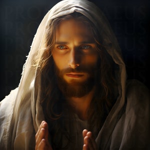 Stunning Jesus Christ Picture Printable Wall Art Jesus Art Digital Download Christ Portrait Christian Catholic Wall Artwork Digital Print