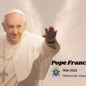 Pope Francis Printable Wall Art Pope Francis I Memorial Catholic Art Portrait Digital Artwork Bishop Archbishop of Rome Digitally Download