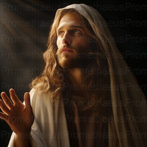 Stunning Jesus Christ Picture Printable Wall Art Jesus Art Digital Download Christ Portrait Christian Catholic Wall Artwork Digital Print