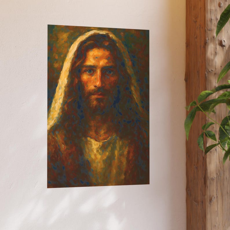 Impressionist Jesus Poster Christ Wall Art Christian Home Decor Housewarming Catholic Artwork Satin 210 gsm 230 Archival Matte Photo Paper image 9