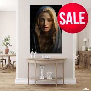 Blessed Virgin Mary Portrait Artwork Digital Download Mother Mary Digital Print Our Lady Blessed Mother Printable Wall Decor Catholic Art