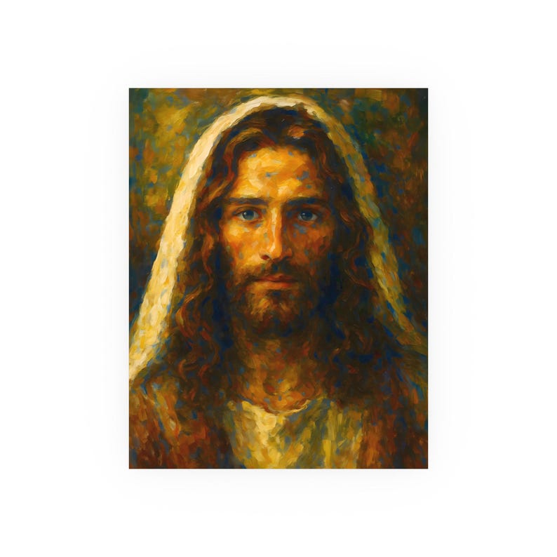 Impressionist Jesus Poster Christ Wall Art Christian Home Decor Housewarming Catholic Artwork Satin 210 gsm 230 Archival Matte Photo Paper image 2