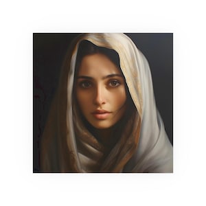Poster Print Blessed Virgin Mary Catholic Wall Art Painting Christian Home Decor Holy Mother Satin 210 gsm 230 Archival Matte Photo Paper image 1