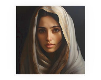 Poster Print Blessed Virgin Mary Catholic Wall Art Painting Christian Home Decor Holy Mother Satin 210 gsm 230 Archival Matte Photo Paper