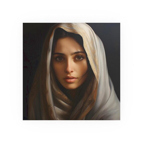 Poster Print Blessed Virgin Mary Catholic Wall Art Painting Christian Home Decor Holy Mother Satin 210 gsm 230 Archival Matte Photo Paper