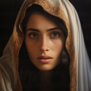 Blessed Virgin Mary Portrait Artwork Digital Download Mother Mary Digital Print Our Lady Blessed Mother Printable Wall Decor Catholic Art