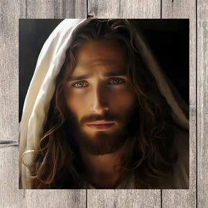 Stunning Jesus Poster Christ Wall Art Print Giclée Matte Photo Catholic Artwork Christian Portrait Home Decor Religious Housewarming image 4