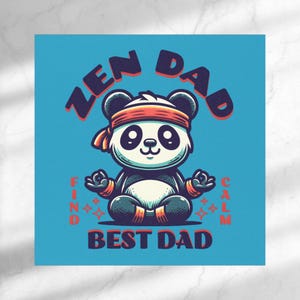 Best Dad Car Magnet Spiritual Magnet Fathers Day Birthday Christmas Gift for Daddy Zen Panda Refrigerator Decor Unique Best Dad Ever Gift
