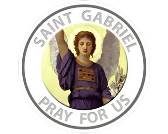 Pegatina religiosa católica de la Medalla del Arcángel San Gabriel, Comunicador de los Medios, Protector, Patrón de los Trabajadores Postales, Ángel, Calcomanía resistente a los arañazos