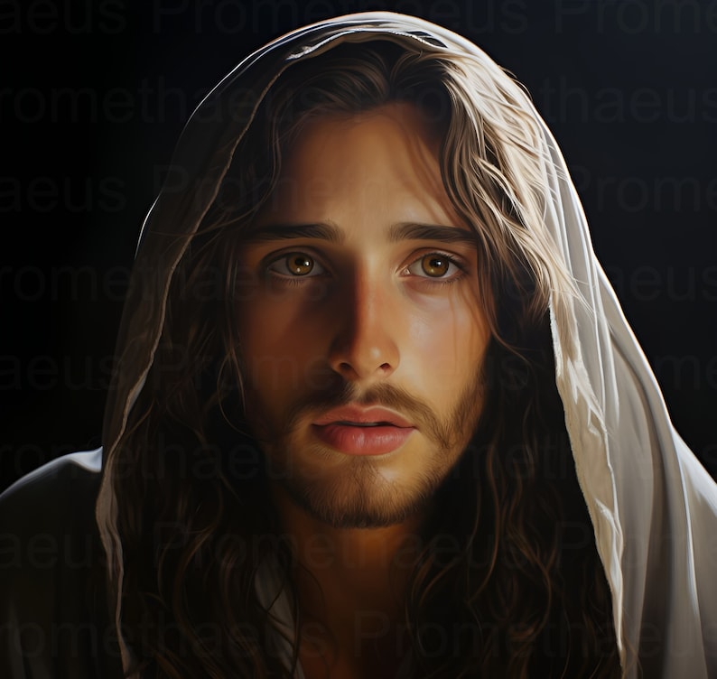 Stunning Jesus Christ Portrait Art Digital Download, Jesus Portrait Digital Print, Printable ...