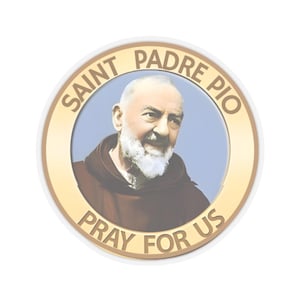 Religious Sticker Catholic St Padre Pio Sticker for Curse Patron of Healing Stress Relief Christian Symbol San Saint Padre Pio Laptop Decal