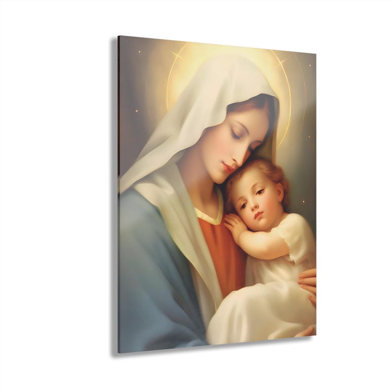 Virgin Mary and Baby Jesus Acrylic Print Blessed Mother Wall Art Our ...