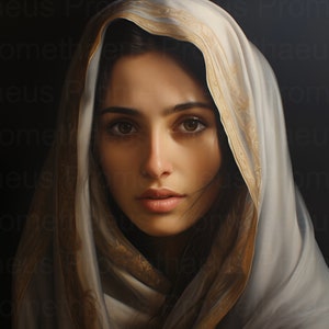 Blessed Virgin Mary Portrait Artwork Digital Download Mother Mary Digital Print Our Lady Blessed Mother Printable Wall Decor Catholic Art