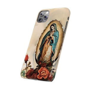Unsere Dame von Guadalupe dünne Hülle Jungfrau Maria Handyhülle katholische Handyhülle religiöse iPhone Hülle für iPhone 16 Pro Weihnachtsgeschenk für Mama