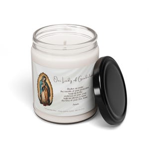 Our Lady of Guadalupe 9oz Soy Candle Blessed Virgin Mother Mary Meditation Aromatherapy Scented Candle Religious Gift for Catholic Prayer