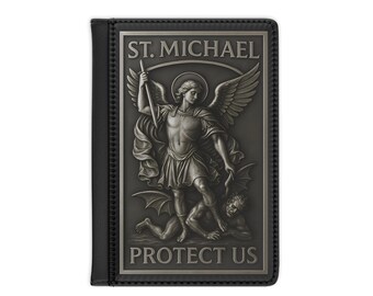 St. Michael Protect Us Passport Cover | Archangel Guardian Travel